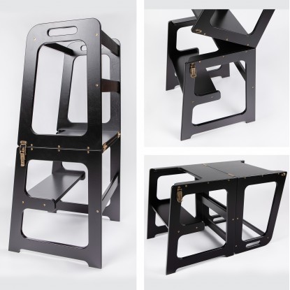 Learning tower - Table and Chair All-in-one (Black)